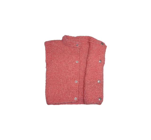 Veste en laine rose sans manches 12 mois